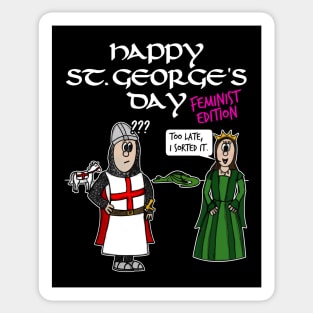 St George's Day England Dragon Princess Feminist Funny Sticker